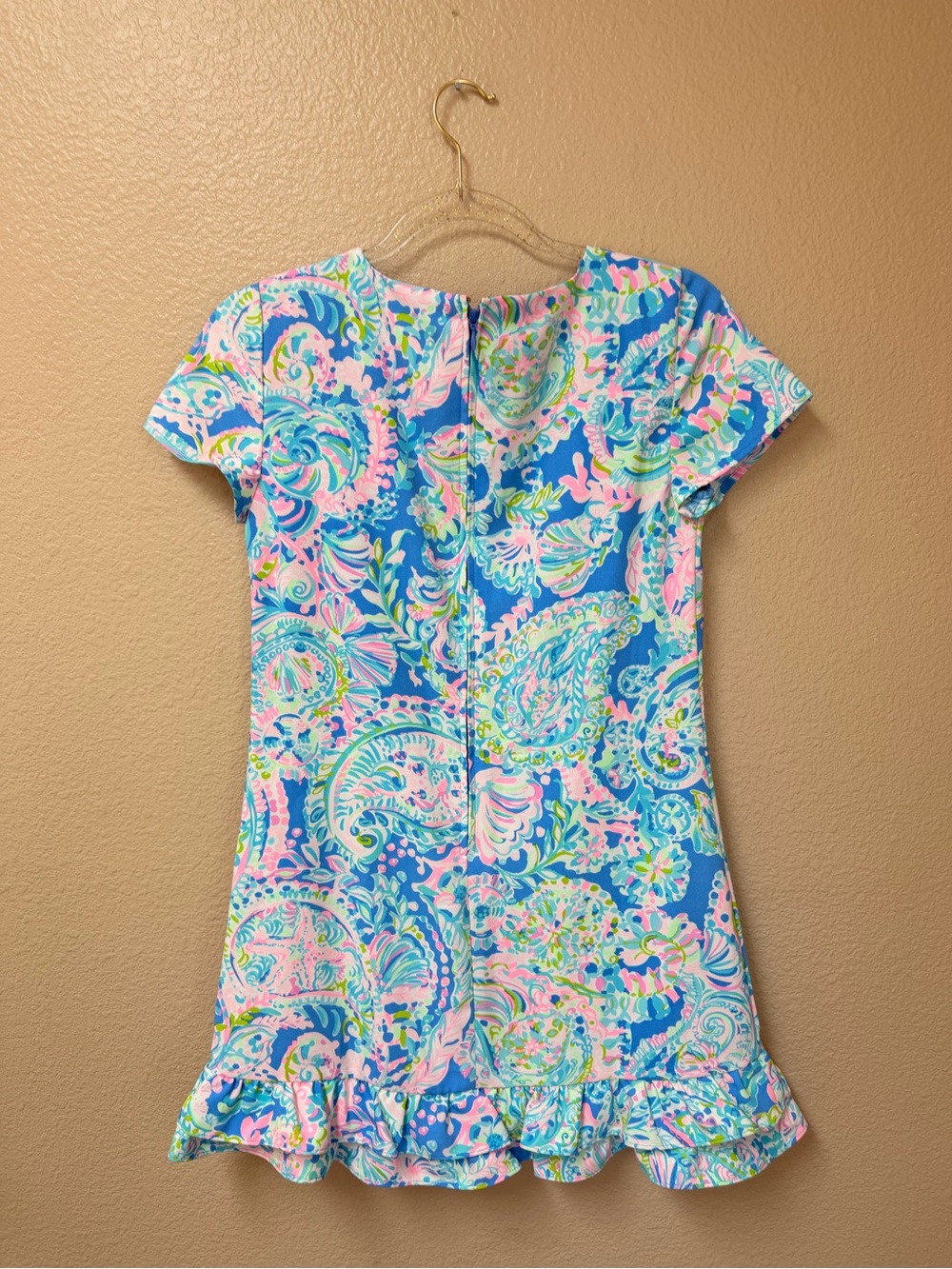 Lilly Pulitzer Masey Short Sleeve Paisley Ruffle-Hem Romper Dress Size 2 - Picture 3 of 10